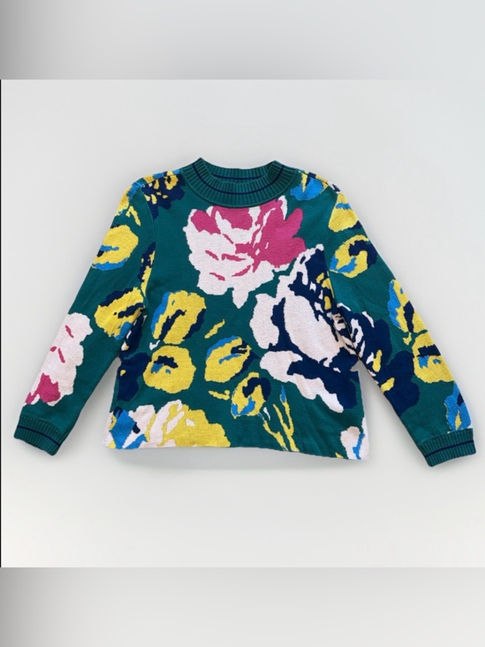 Anthropologie HRWE Laine Floral Pullover by Monogram Size Medium